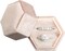 Hexagon Velvet 2 Slots Jewelry Storage Ring Box Engagement Ring Box Wedding Day Detachable Lid for Proposal Engagement Wedding Ceremony (Blush Peach)